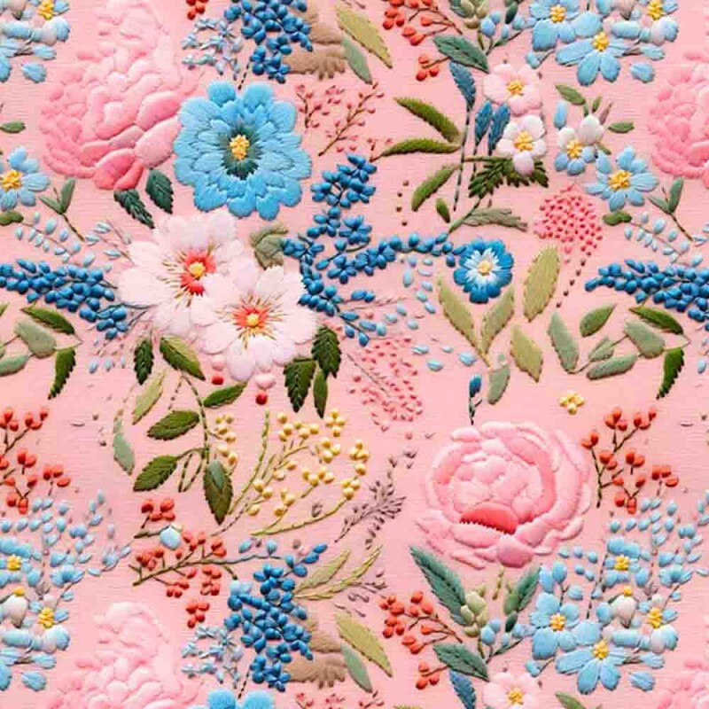 COLEÇÃO CLUBE MAIS CRIATIVO - TRIC. EST. DIGITAL - ROSAS FD ROSA - ( 82881 VAR,01 ) - C