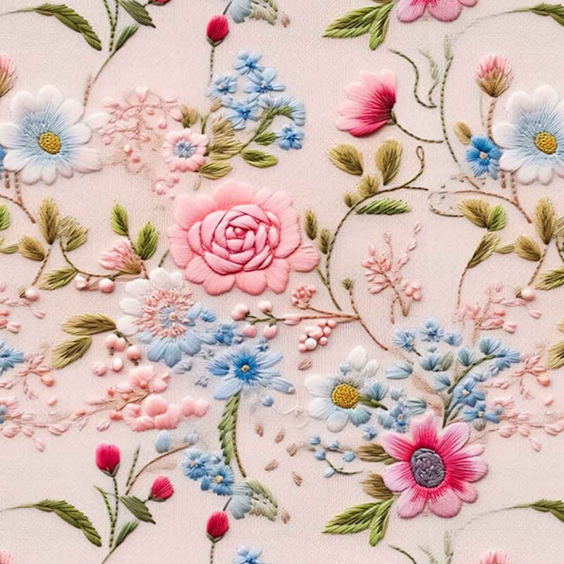 COLEÇÃO CLUBE MAIS CRIATIVO - TRIC. EST. DIGITAL - ROSAS C/ RAMOS - ( 82882 VAR,01 ) - C