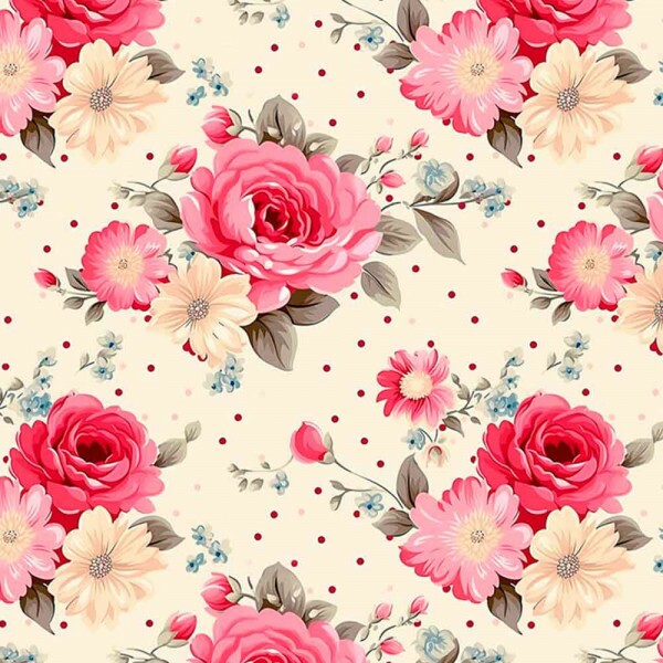 COLEÇÃO CLUBE MAIS CRIATIVO - TRIC. EST. DIGITAL - ROSAS MEDIAS - ( 84393 VAR,01 )  - C