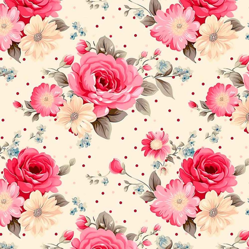 COLEÇÃO CLUBE MAIS CRIATIVO - TRIC. EST. DIGITAL - ROSAS MEDIAS - ( 84393 VAR,01 )  - C