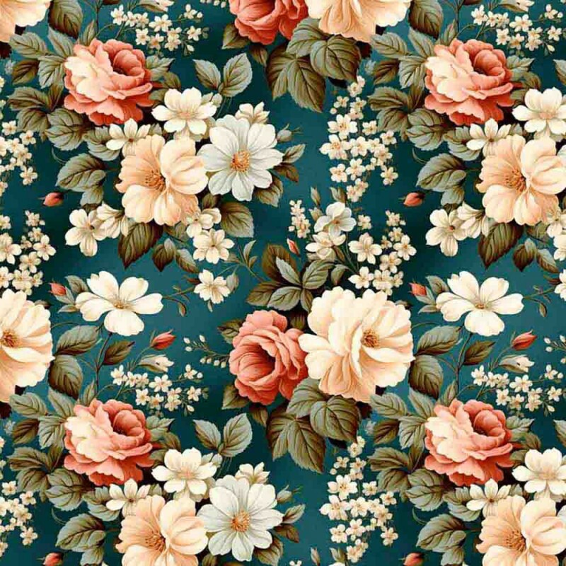 COLEÇÃO CLUBE MAIS CRIATIVO - TRIC. EST. DIGITAL - ROSAS FD CINZA - ( 84390 VAR,01 )  - C