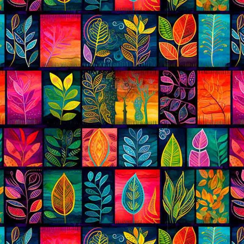 COLEÇÃO CLUBE MAIS CRIATIVO - TRIC. EST. DIGITAL - PATCHWORK DE FOLHAS - C