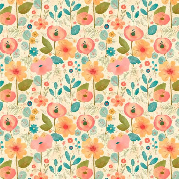 COLEÇÃO CLUBE MAIS CRIATIVO - TRIC. EST. DIGITAL - FLORAL AQUARELA- C