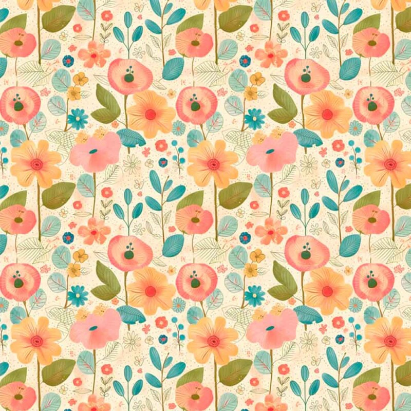 COLEÇÃO CLUBE MAIS CRIATIVO - TRIC. EST. DIGITAL - FLORAL AQUARELA- C