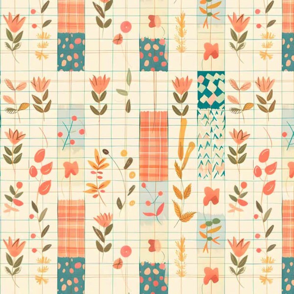 COLEÇÃO CLUBE MAIS CRIATIVO - TRIC. EST. DIGITAL - FLORAL PEQUENO AQUARELA- C