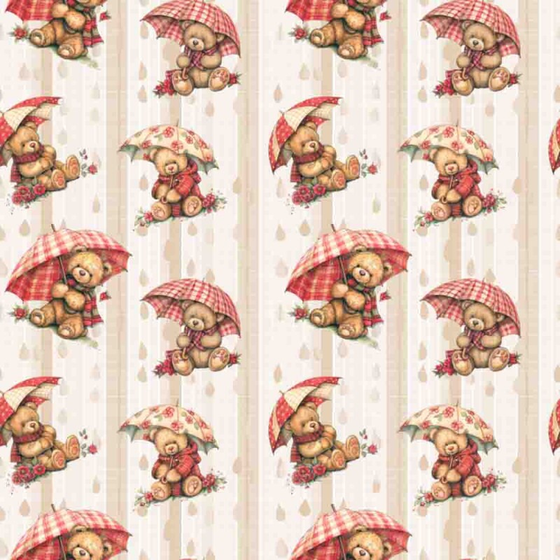 COLEÇÃO RAINY BEARS CMC 4  - TRIC. EST. DIGITAL -URSO BEGE  91789-01