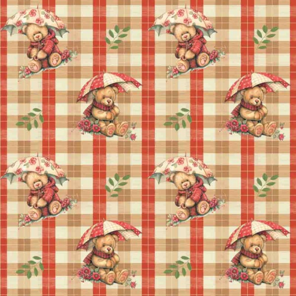 COLEÇÃO RAINY BEARS CMC 4  - TRIC. EST. DIGITAL - URSO XADREZ  91792-01