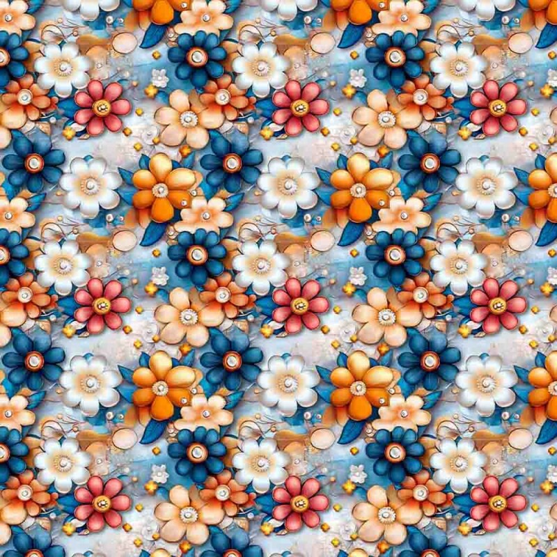 TRICOL. CLUBE MAIS CRIATIVO - COLEÇÃO LINHAS - FLORAL MENOR 100% ALGODÃO  96840/001