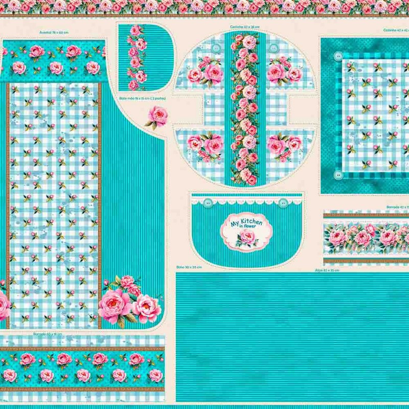 COLEÇÃO  FLOWER LOVE POR CRIS POLETTO - AVENTAL TIFFANY  - ( 84569 - VAR,01 ) - C-