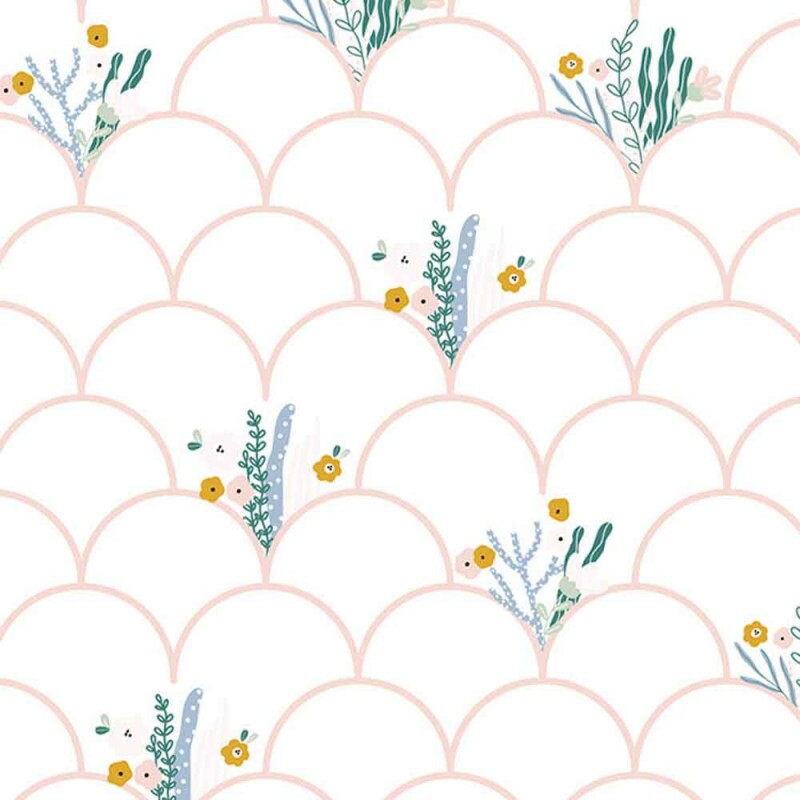 COLEÇÃO MUNDO MAGICO FD DO MAR - POR MARIANA CURTI - ESCAMA FLORAL ROSE - ( 78745 - VAR,01 ) - C