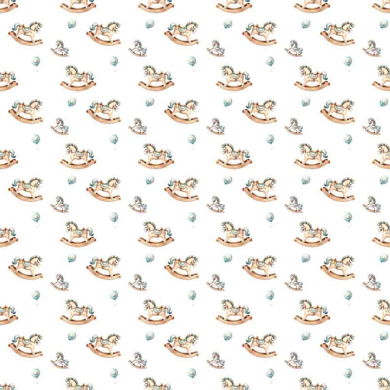 COLEÇÃO TWO BABY - FRALDA EST. DIGITAL QUADRADINHO 2 X 2 - CAVALOS -  ( 89886 VAR,01 )