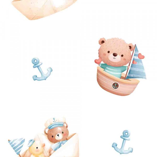 COLEÇÃO TWO BABY - FRALDA EST. DIGITAL QUADRADINHO 2 X 2 - URSO NO BARCO - 95762-001