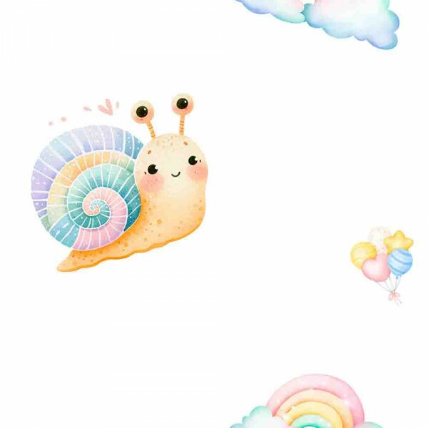 COLEÇÃO TWO BABY - FRALDA EST. DIGITAL QUADRADINHO 2 X 2 - CARACOL E ARCO IRIS - 95769-001