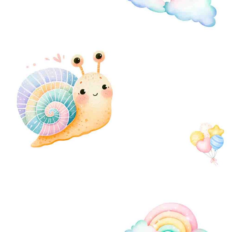 COLEÇÃO TWO BABY - FRALDA EST. DIGITAL QUADRADINHO 2 X 2 - CARACOL E ARCO IRIS - 95769-001