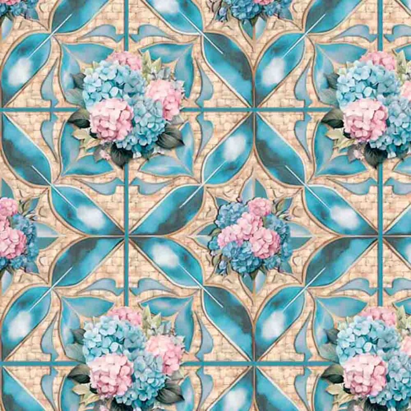 COL/ DIGITAL- SAINT TROPEZ  BY JOANA BORGA -TRIC.  EST. AZULEJO- ( 84215 VAR,01) - C