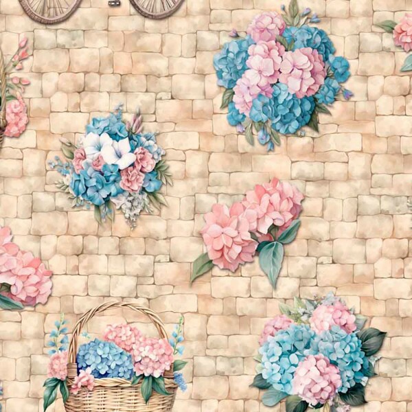 COL/ DIGITAL- SAINT TROPEZ  BY JOANA BORGA -TRIC. EST. BICICLETA C/ FLORES- ( 84213 VAR,01) - C