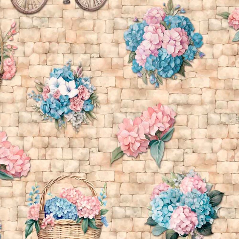 COL/ DIGITAL- SAINT TROPEZ  BY JOANA BORGA -TRIC. EST. BICICLETA C/ FLORES- ( 84213 VAR,01) - C