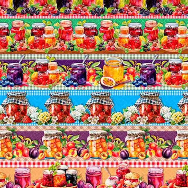 JL25 - TRICOLINE 100% ALGODÃO DIGITAL -COLEÇÃO JUARI SOUZA - BARRADOS - GELEIAS DA ROÇA 99309/001