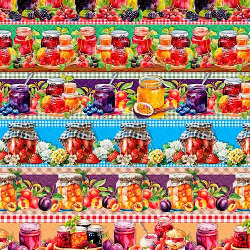 JL25 - TRICOLINE 100% ALGODÃO DIGITAL -COLEÇÃO JUARI SOUZA - BARRADOS - GELEIAS DA ROÇA 99309/001