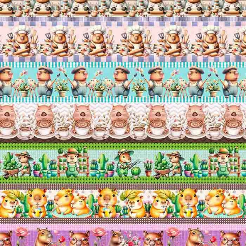 TRICOLINE COLEÇÃO CAPYBARAS - BARRADO 100% ALGODÃO 00136/001