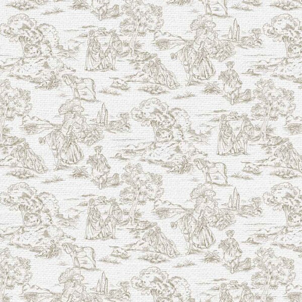 LINHO EST. TOILE DE JOUY CASTANHO - 75% ALG. 17% VISC. 8% LINHO