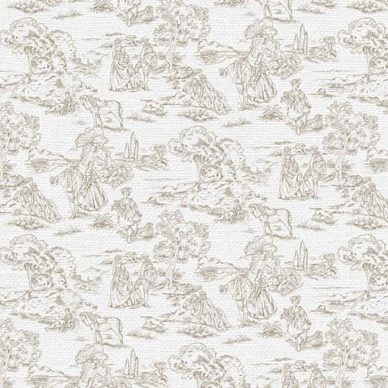 LINHO EST. TOILE DE JOUY CASTANHO - 75% ALG. 17% VISC. 8% LINHO