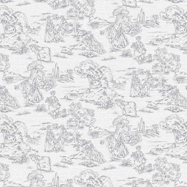 LINHO EST. TOILE DE JOUY CINZA - 75% ALG. 17% VISC. 8% LINHO