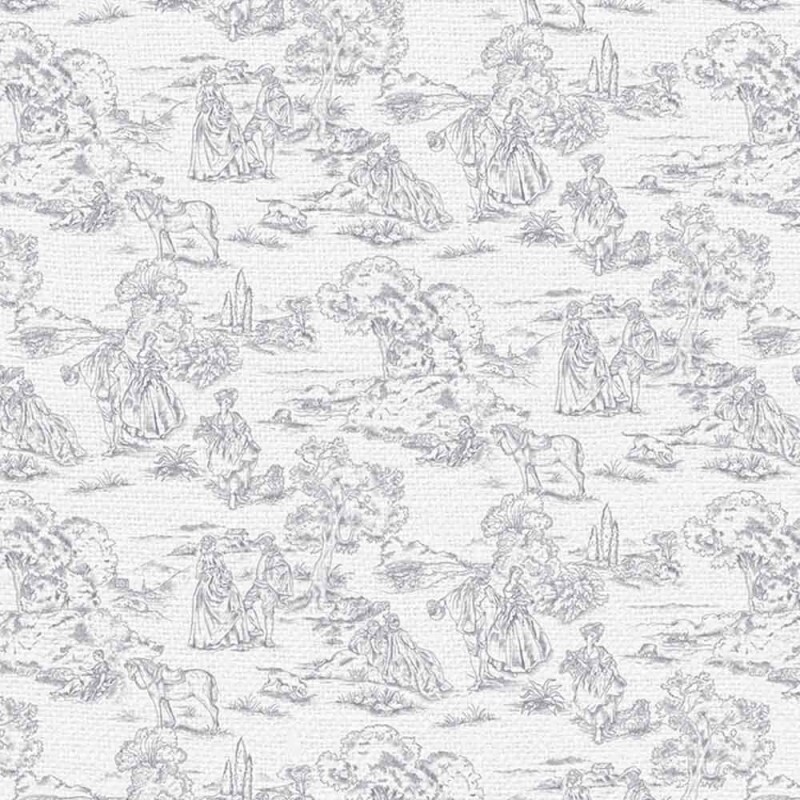 LINHO EST. TOILE DE JOUY CINZA - 75% ALG. 17% VISC. 8% LINHO