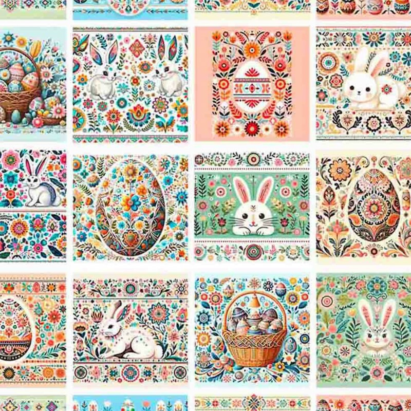 COLEÇÃO FOLK PASCOA 2025  - TRIC. EST. DIGITAL - PATCH - ST4 - 91457-001