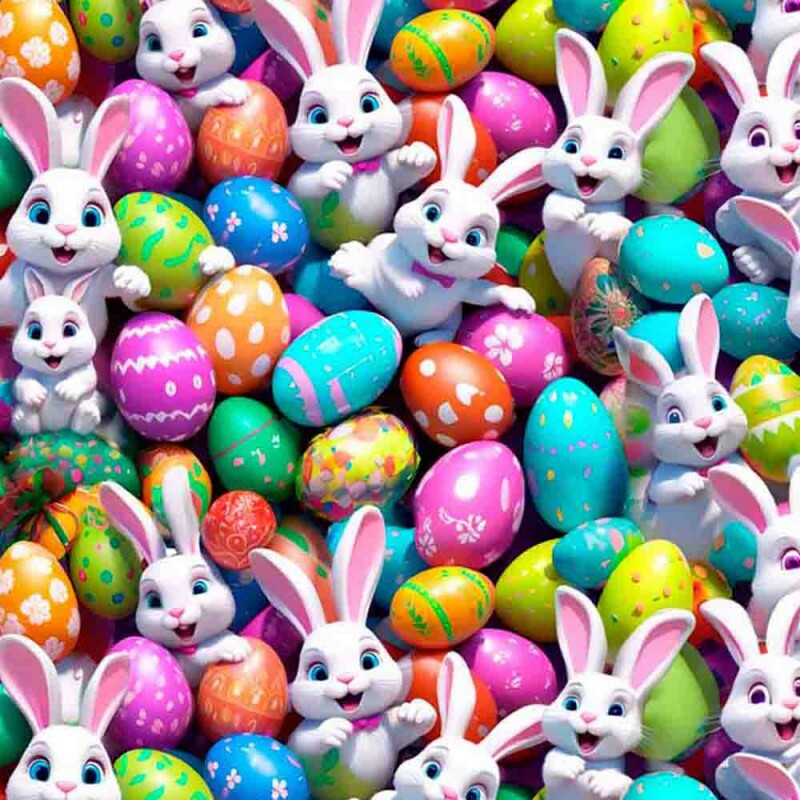 COLEÇÃO FUN PASCOA 2025 - TRIC. EST. DIGITAL - COELHINHO FELIZ C/ OVOS - ST4 91453-001