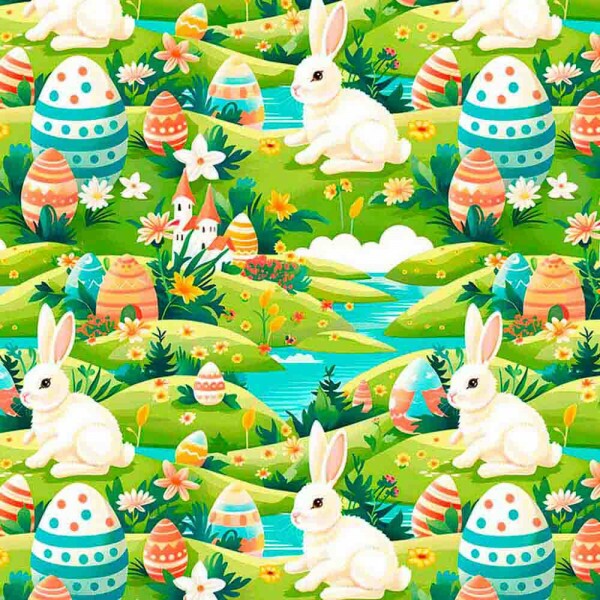 COLEÇÃO DIVERSOS PASCOA 2025 - TRIC. EST. DIGITAL - COELHOS PAISAGEM - ST4 - 91408-001