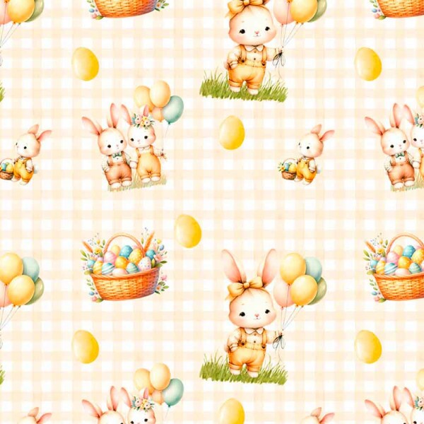 COLEÇÃO DIVERSOSPASCOA 2025 - TRIC. EST. DIGITAL - COELHOS C/ XADREZ AMARELO - ST4 - 91409-001