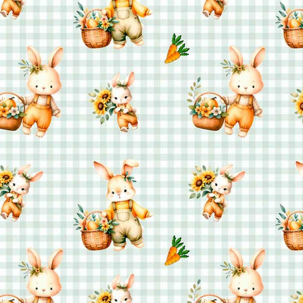 COLEÇÃO DIVERSOS PASCOA 2025 - TRIC. EST. DIGITAL - COELHOS C/ XADREZ VERDE - ST4 - 91412-001