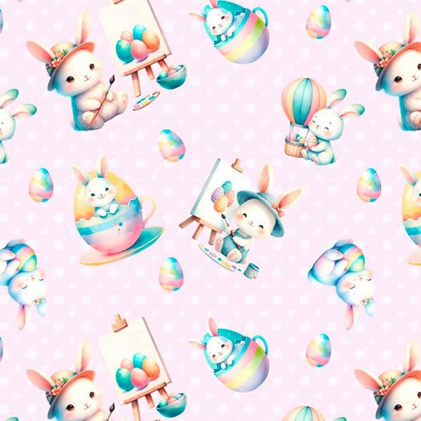 COLEÇÃO DIVERSOS PASCOA 2025 - TRIC. EST. DIGITAL - COELHOS POA ROSA - ST4 - 91413-001