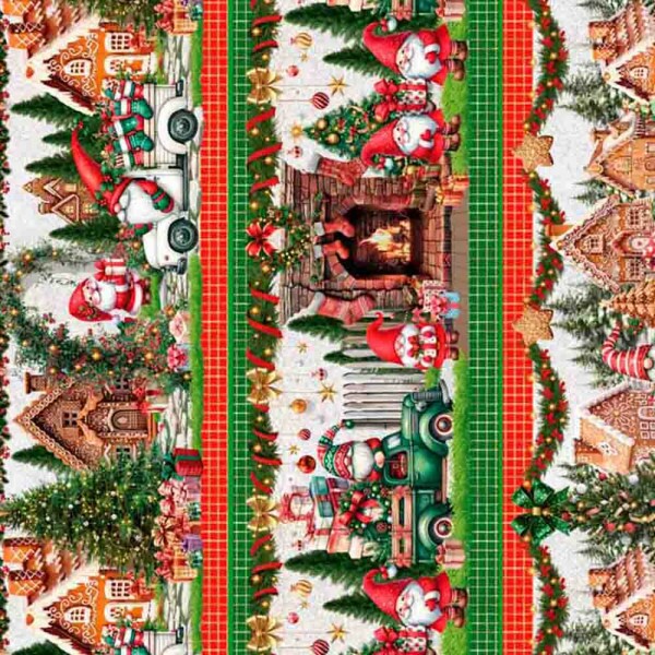 TRICOL. COLEÇÃO NATAL 2025 - BARRADO DE GNOMO - 100% ALGODÃO