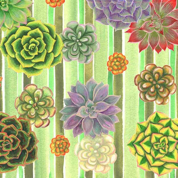 COLEÇÃO SUCULENTAS POR PAULA BARS - TRIC.EST. DIGITAL - SUCULENTA C/ TEXTURA- ( 83105 VAR,01 ) - C