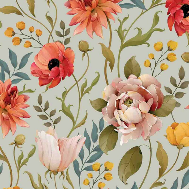 COLEÇÃO DIGITAL 3D - RENATA BLANCO - FLORAL COM RAMOS - ( 82627 VAR,01 ) - C