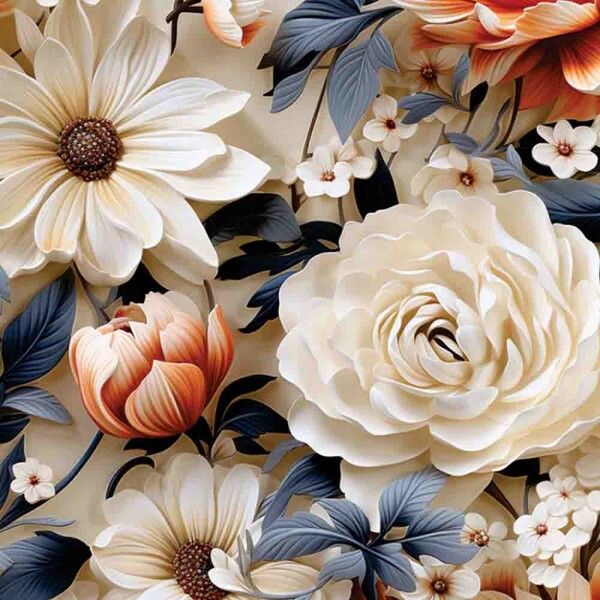 COLEÇÃO DIGITAL 3D - RENATA BLANCO - ROSAS COM FLORES - ( 82626 VAR,01 ) - C