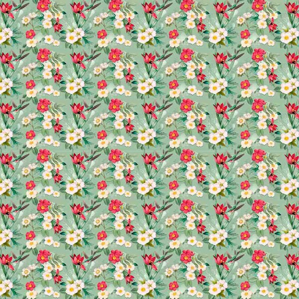 COLEÇÃO TULIPANO -STORIA STAMPA/ AMANDA ANSALDO -TRIC.DIGITAL - TULIPANO MENTA - ( 88599 var,01 ) - C