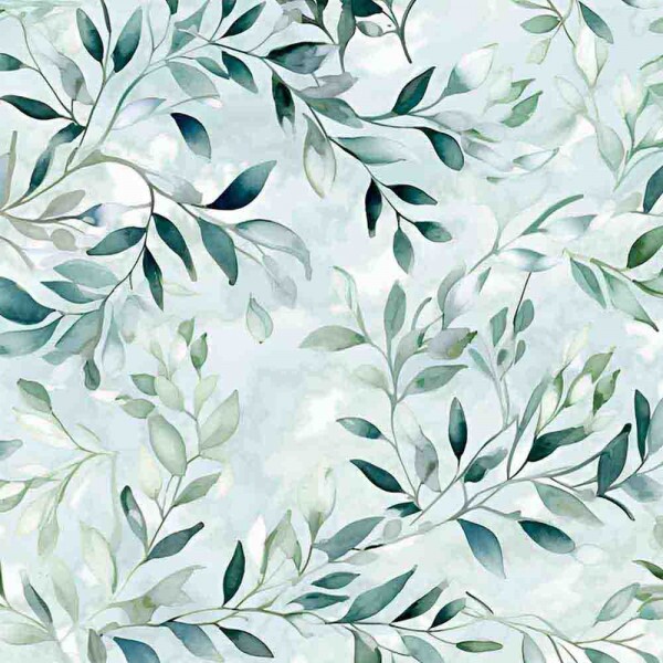 SARJA DIGITAL EST. HIDRORREPELENTE - FOLHAS VERDE - 100% ALGODÃO 96051/001