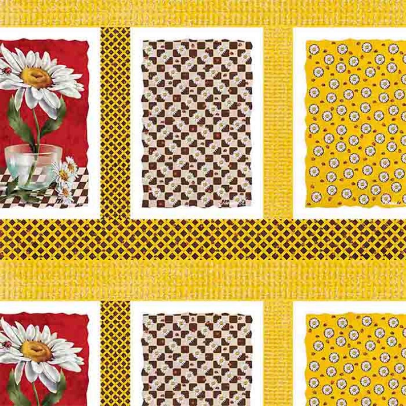 COLEÇÃO TEA TOWEL BY SAMAR KAUSS - MARGARIDAS- SARJA ESTAMP 1,70 - 91794-001