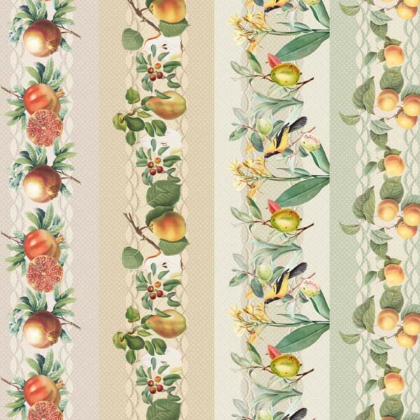 COL/ FRUITS & FLOWERS - TRIC. EST - DIGITAL - STORIA STAMPA - FRUTAS FAIXAS 14,50CM - ( 80063 VAR,01 ) - C
