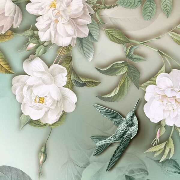 COL/ ROSA-STORIA STAMPA / FÊ CORDEIRO-SARJA DIGITAL- ROSAS VERDE - ( 80766 VAR,01 ) - C