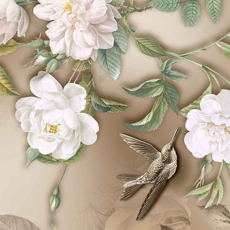 COL/ ROSA-STORIA STAMPA / FÊ CORDEIRO- SARJA DIGITAL- ROSAS BEGE - ( 80766 VAR,02 ) - C