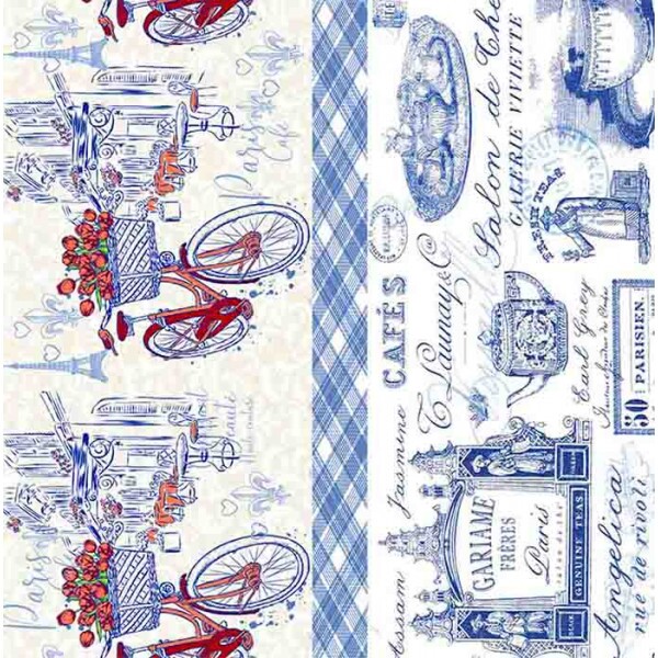 COL/ MAISON CHIC BY SENHORA DOS TECIDOS - TRIC. BARRADO DE FAIXAS - BULE - ( 80105 - VAR,01 ) - ( E9669 )