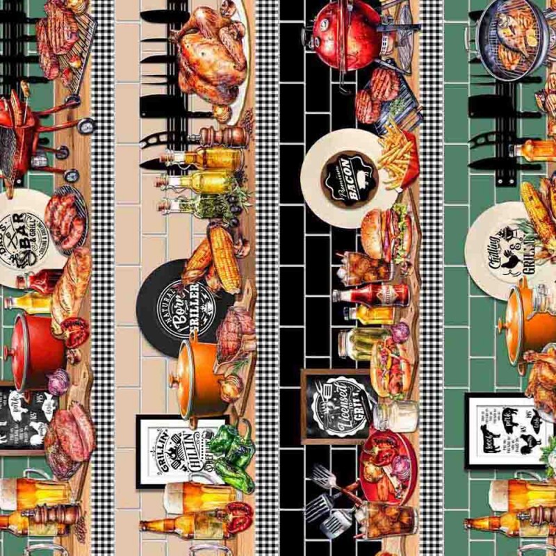 COL/ BARBECUE  BY SENHORA DOS TECIDOS - TRIC. BARRADO DE FAIXAS BARBECUE - ( 82989 ) - C