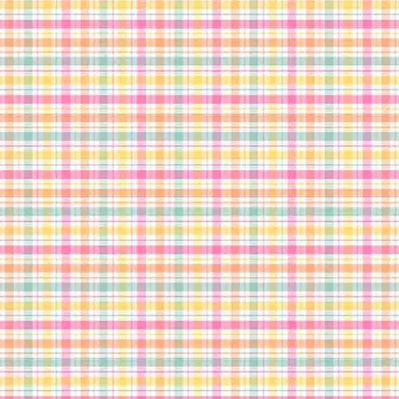 AB25 - TRICOLINE 100% ALGODÃO DIGITAL  -XADREZ COLORIDO PASTEL PEQUENO