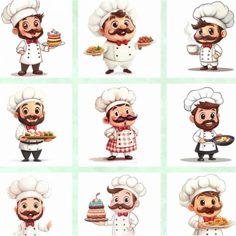 FV26 - TRICOL. COLEÇÃO PROFISSÕES - QUADROS COZINHEIROS - 100% ALGODÃO - A0888-001