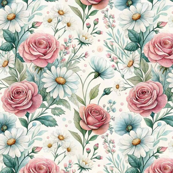 FV26 - TRICOL. COLEÇÃO FLORICULTURA - ROSAS - 100% ALGODÃO - A2056-001