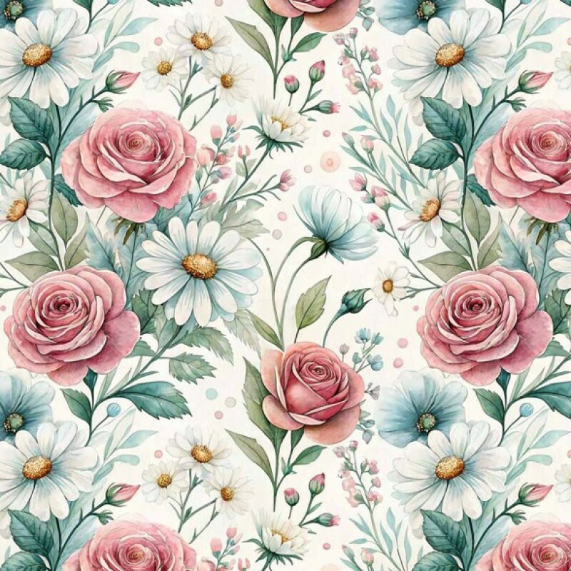 FV26 - TRICOL. COLEÇÃO FLORICULTURA - ROSAS - 100% ALGODÃO - A2056-001